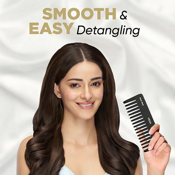 VEGA Handcrafted Black Comb HMBC-406 – Anti-Static Gentle Hair Comb