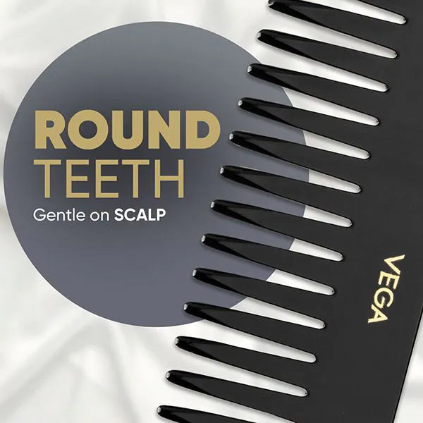 Peigne VEGA Fait Main Noir HMBC-406 – Peigne Démêlant Anti-Statique Doux
