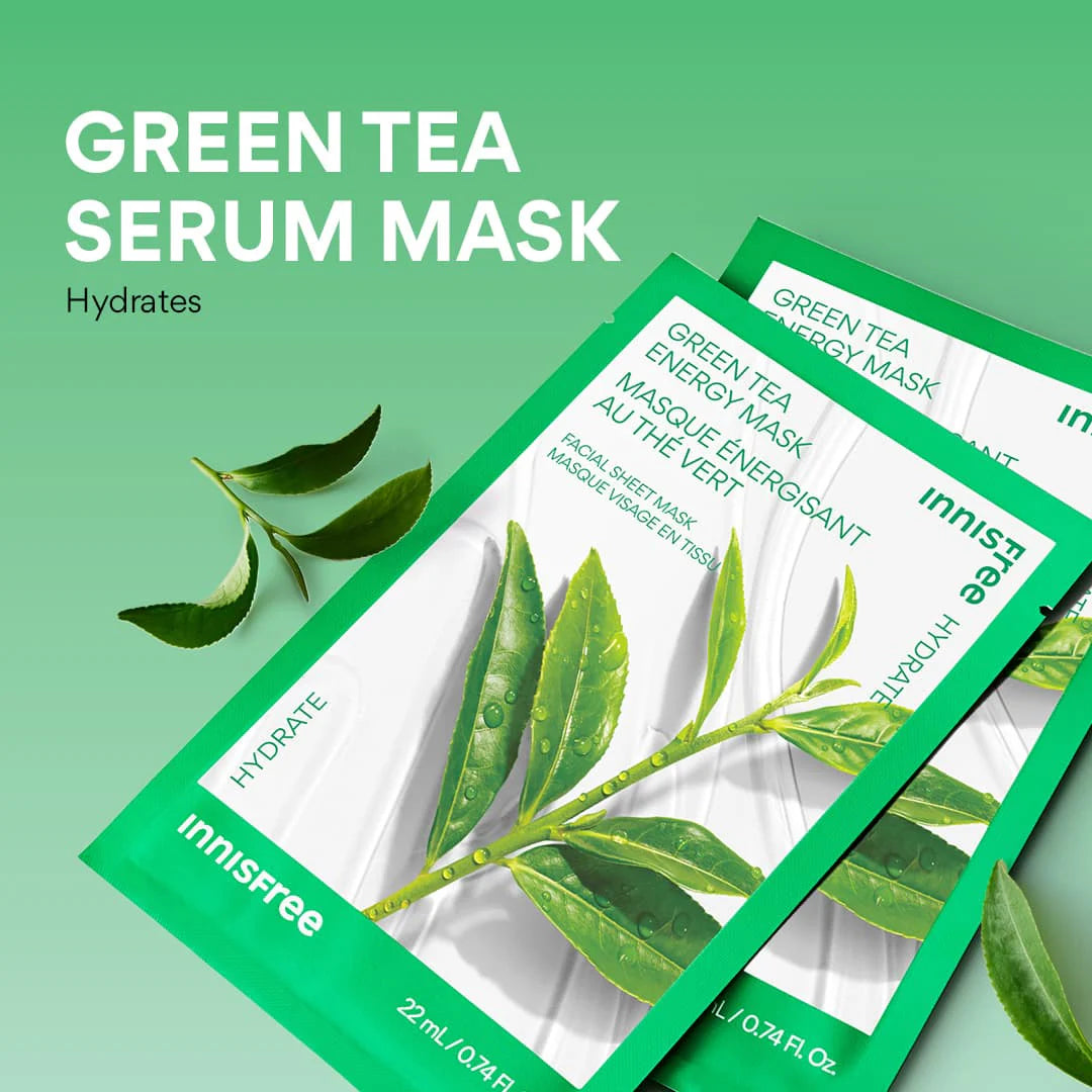 Masque Tissu Énergie Thé Vert Innisfree – Soin Hydratant & Apaisant - 22 ml