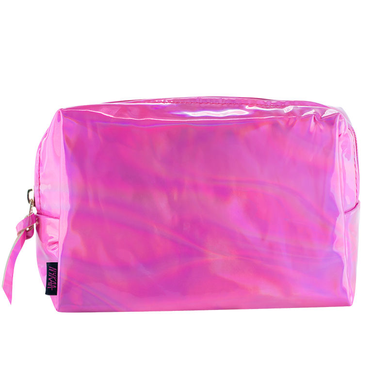 Pochette rose holographique Nykaa, Sac élégant pour Maquillage, Soins et Essentiels de Voyage