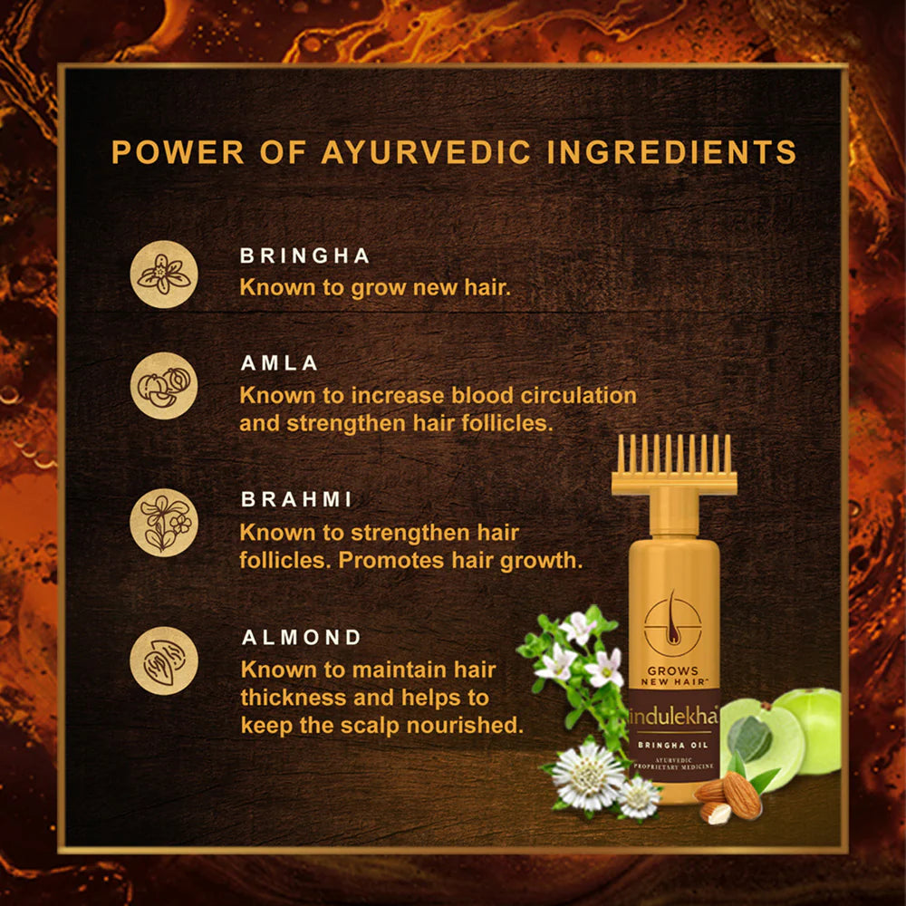 Huile capillaire ayurvédique Indulekha Bringha pour le contrôle de la chute des cheveux - 250 ml
