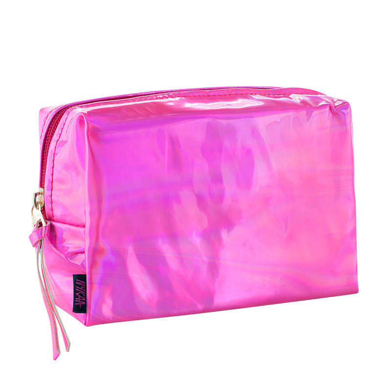 Nykaa Holographic Pink Pouch Stylish Makeup Skincare and Essentials Bag for Travel