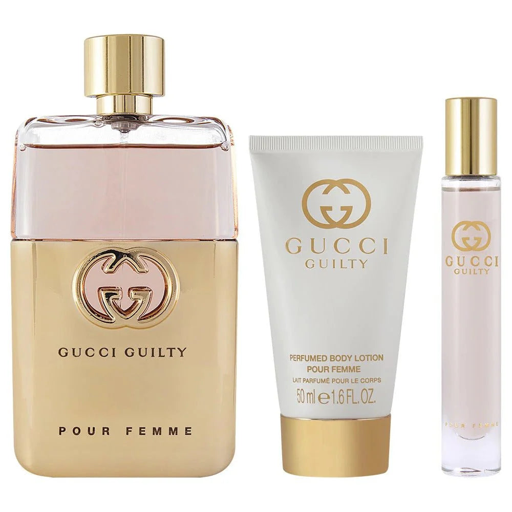 GUCCI GUILTY POUR FEMME Gift Set – Eau de Parfum 90ml + 10ml + Body Lotion 50ml