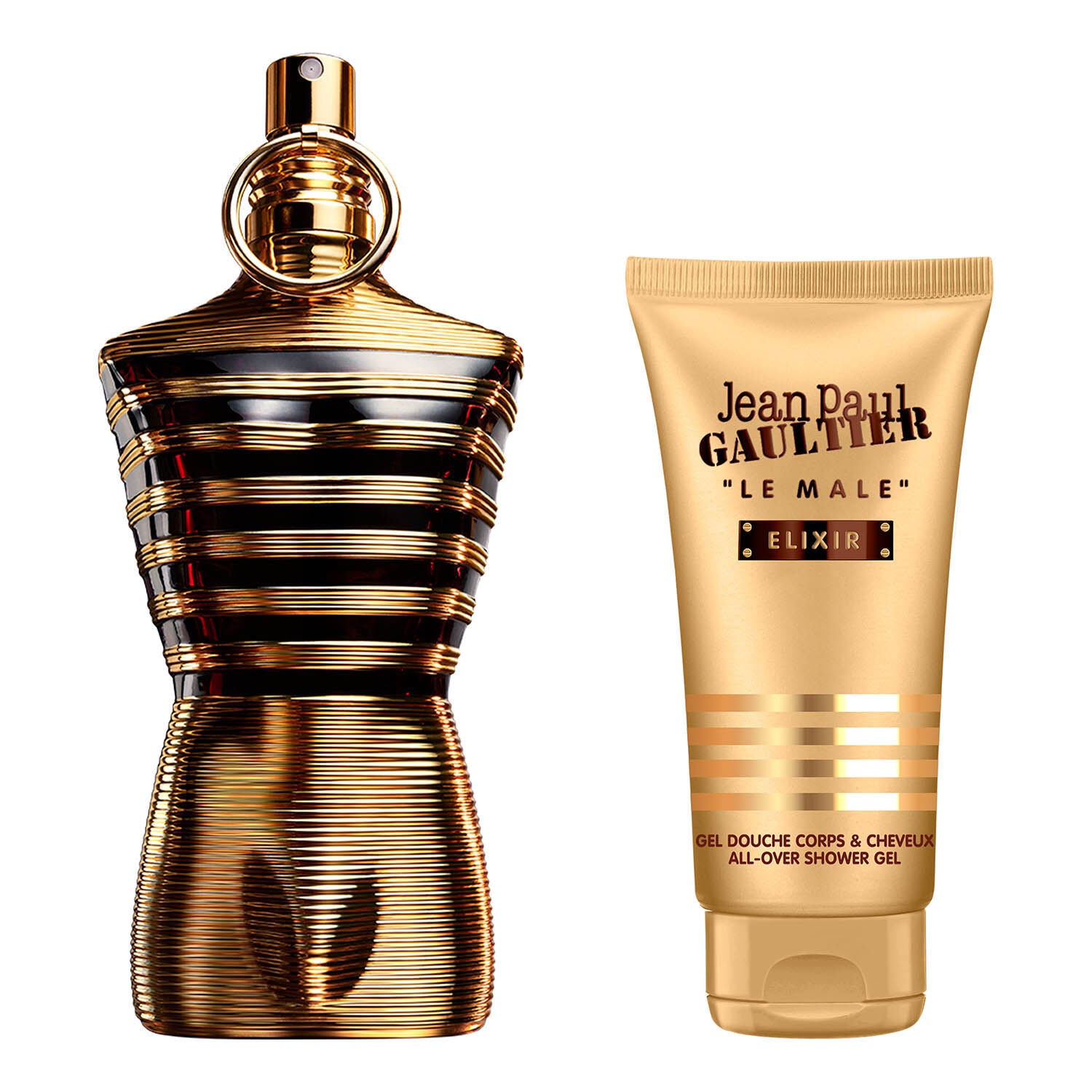 JEAN PAUL GAULTIER LE MALE ELIXIR Gift Set – 125ml Parfum + 10ml Travel Spray + 75ml Shower Gel