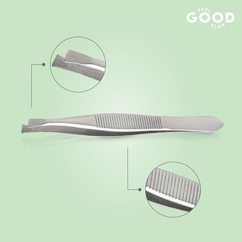 Pince à épiler de précision biseautée Feel Good Club pour l'épilation du visage et des sourcils - 11 g