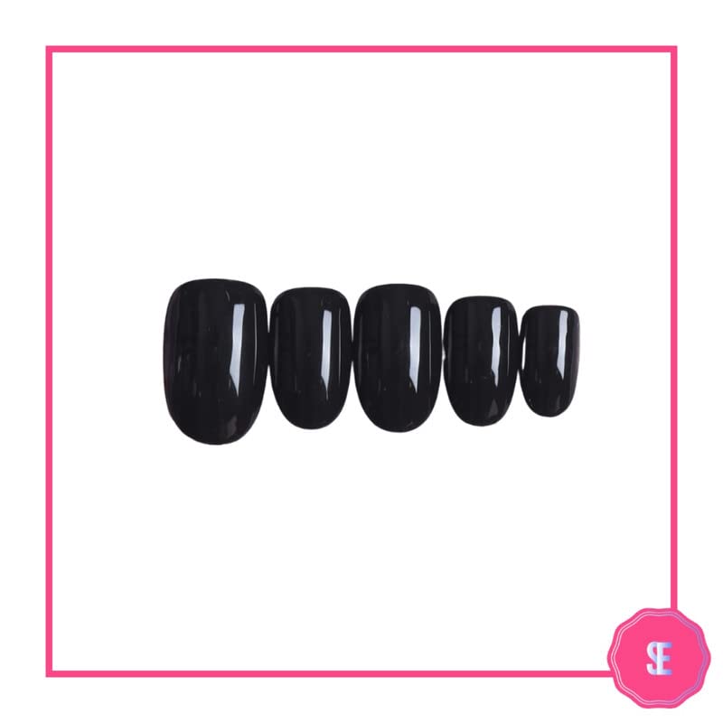 SOEZI Ongles autocollants réutilisables noirs pour femme - 156 g