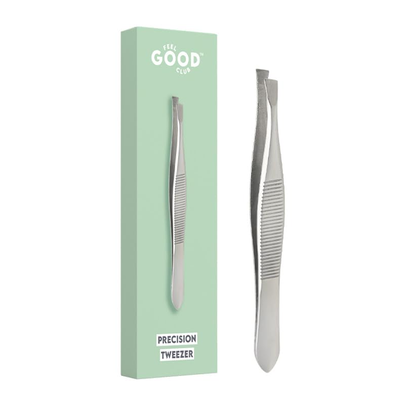 Feel Good Club Precision Slant Tip Tweezer for Face and Eyebrow Hair Removal - 11 g