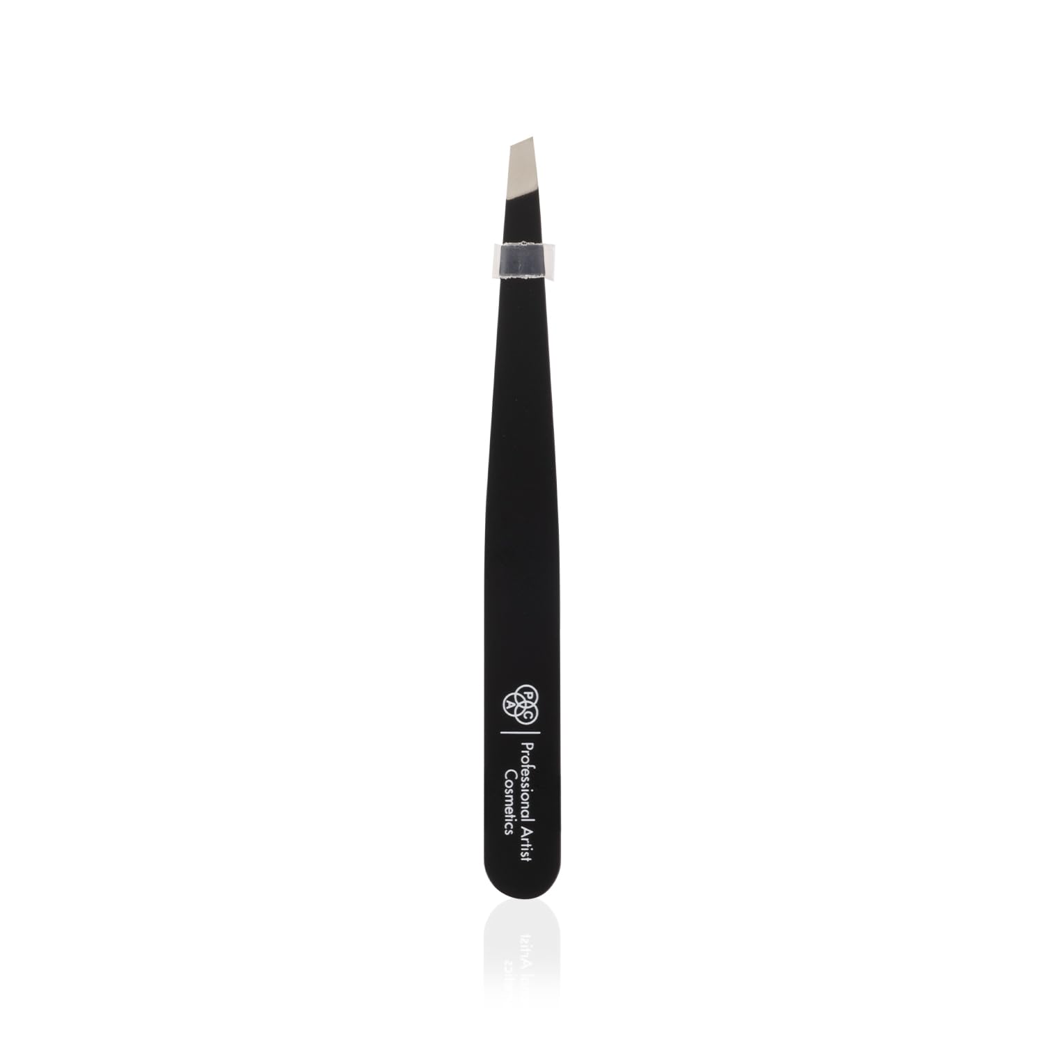 PAC Smart Tweezer for Eyebrow 100% Stainless Steel Flat Tip Black - 1Pcs