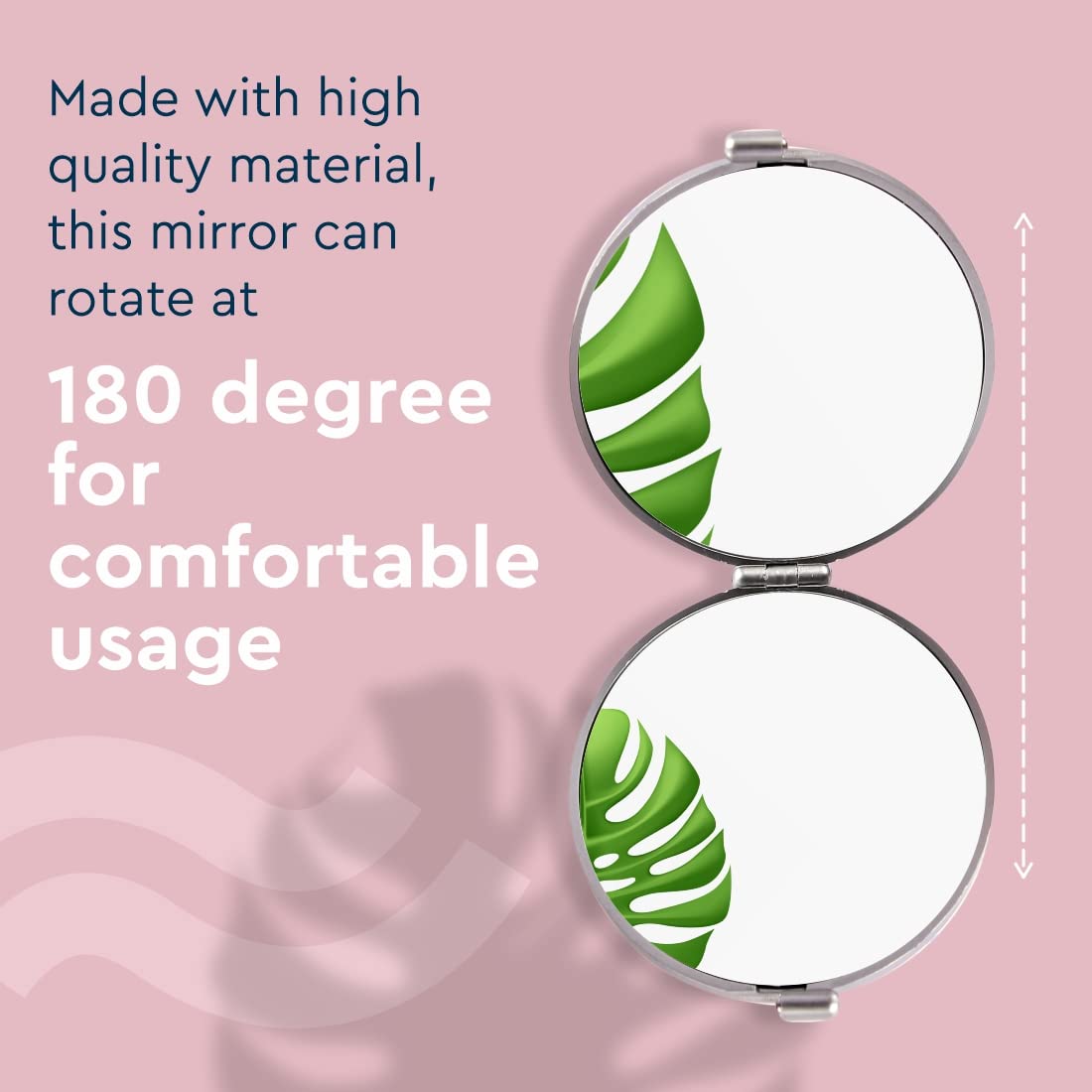 Miroir de voyage GUBB Miroir de sac à cosmétiques compact – Grossissement 5X (argent)