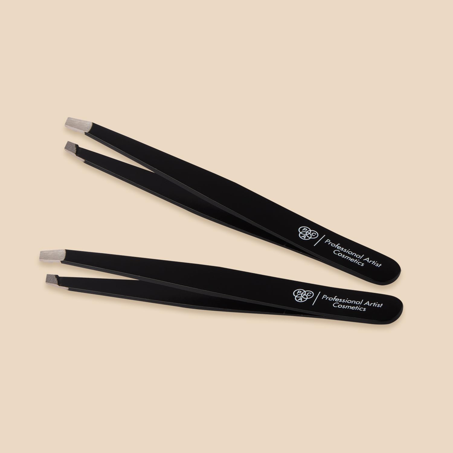 Pince à épiler PAC Smart pour les sourcils 100% acier inoxydable, pointe plate noire - 1 pièce