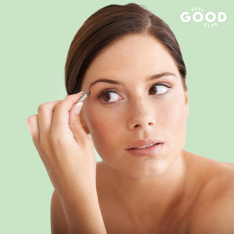 Pince à épiler de précision biseautée Feel Good Club pour l'épilation du visage et des sourcils - 11 g