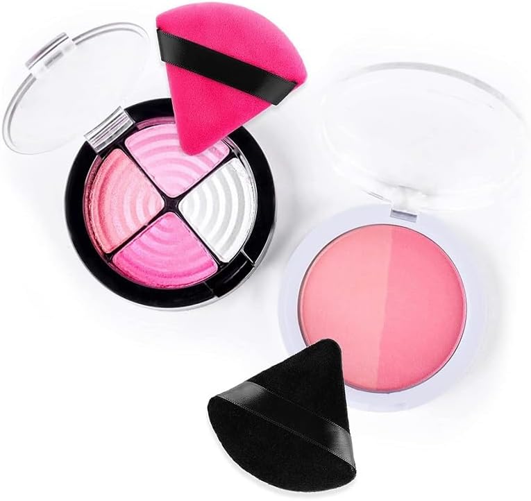 Bronson Professional Pizza Puff Triangle Makeup Sponge (2 Pcs) – Soft Beauty Blender for Flawless Application