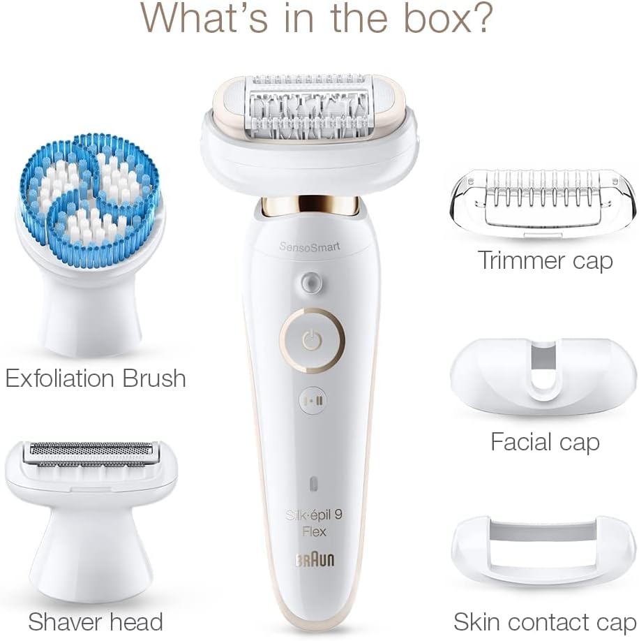 Braun Silk·épil 9 Flex 9-060 Épilateur 3D Wet & Dry – Épilation Longue Durée pour Femmes