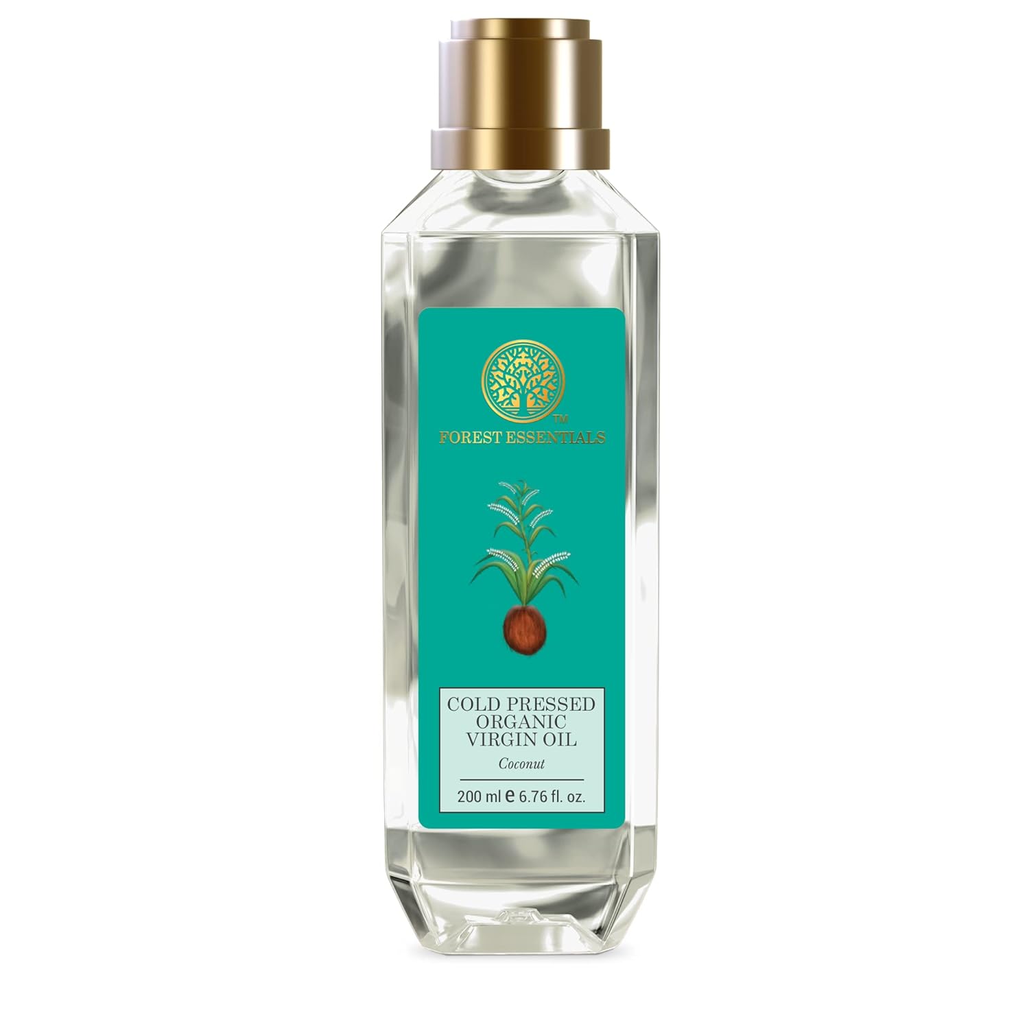 Forest Essentials Organic Pure Cold Pressed Virgin Coconut Oil 100% Pure and Natural - 200ml