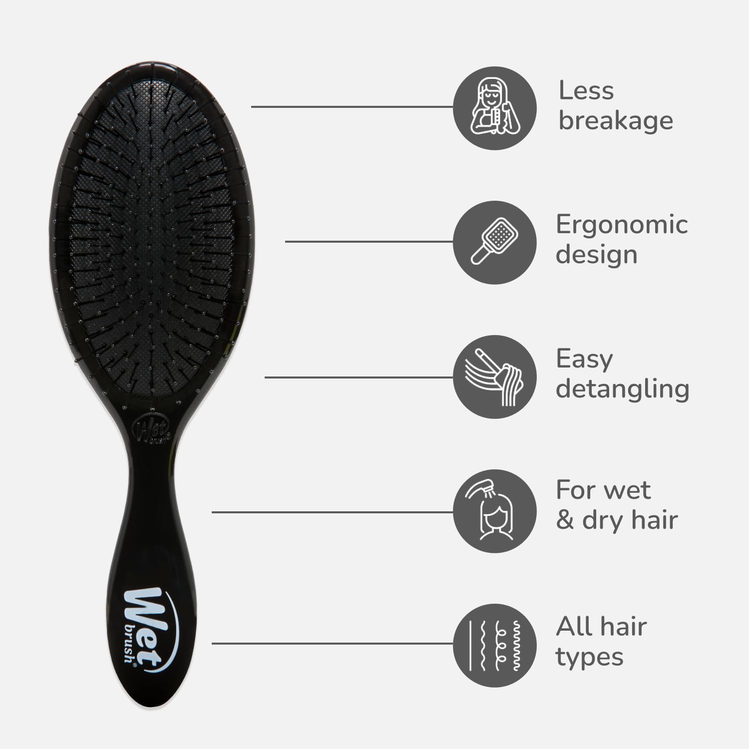 Wet Brush Original Detangler - Noir givré