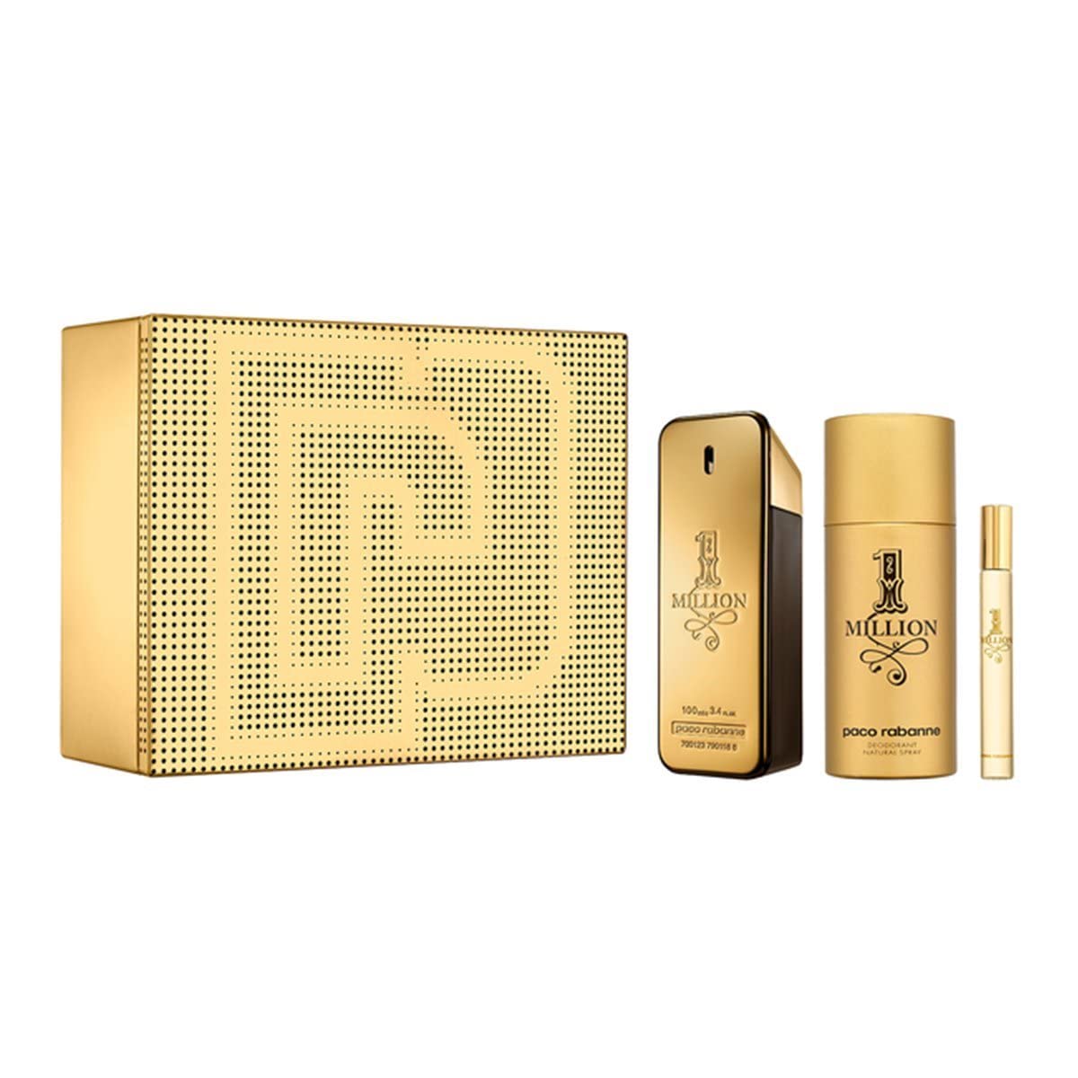 PACO RABANNE 1 MILLION Gift Set – 100ml EDT + 10ml Travel Spray + 150ml Deodorant
