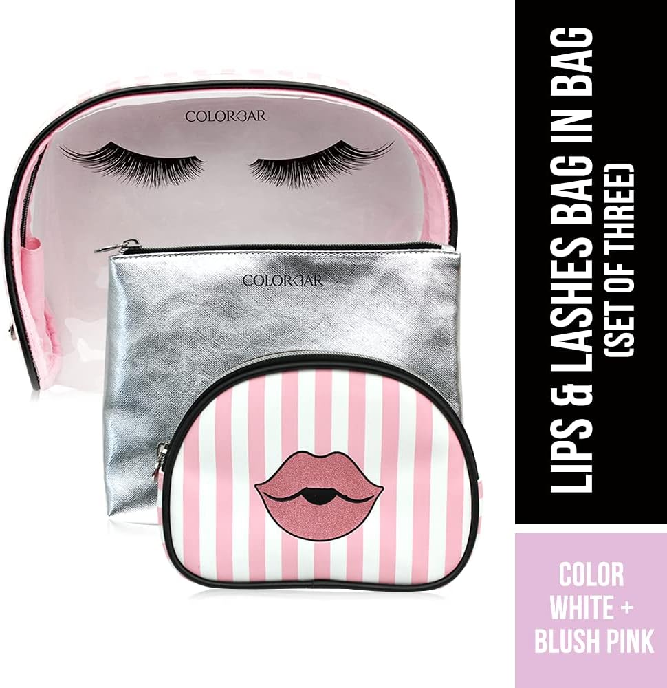 Colorbar Trousse Lèvres & Cils 3 Pièces – Blanc & Rose Poudré