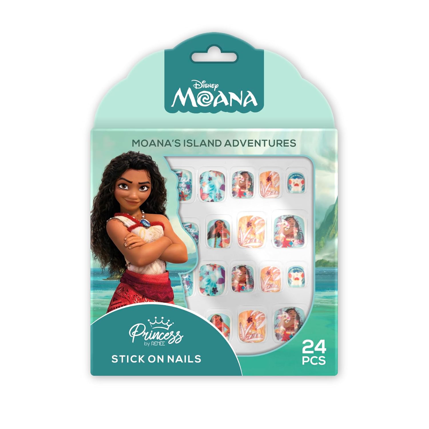 Renee Cosmetics Disney Moana Reusable Stick-On Nails for Pre-Teens