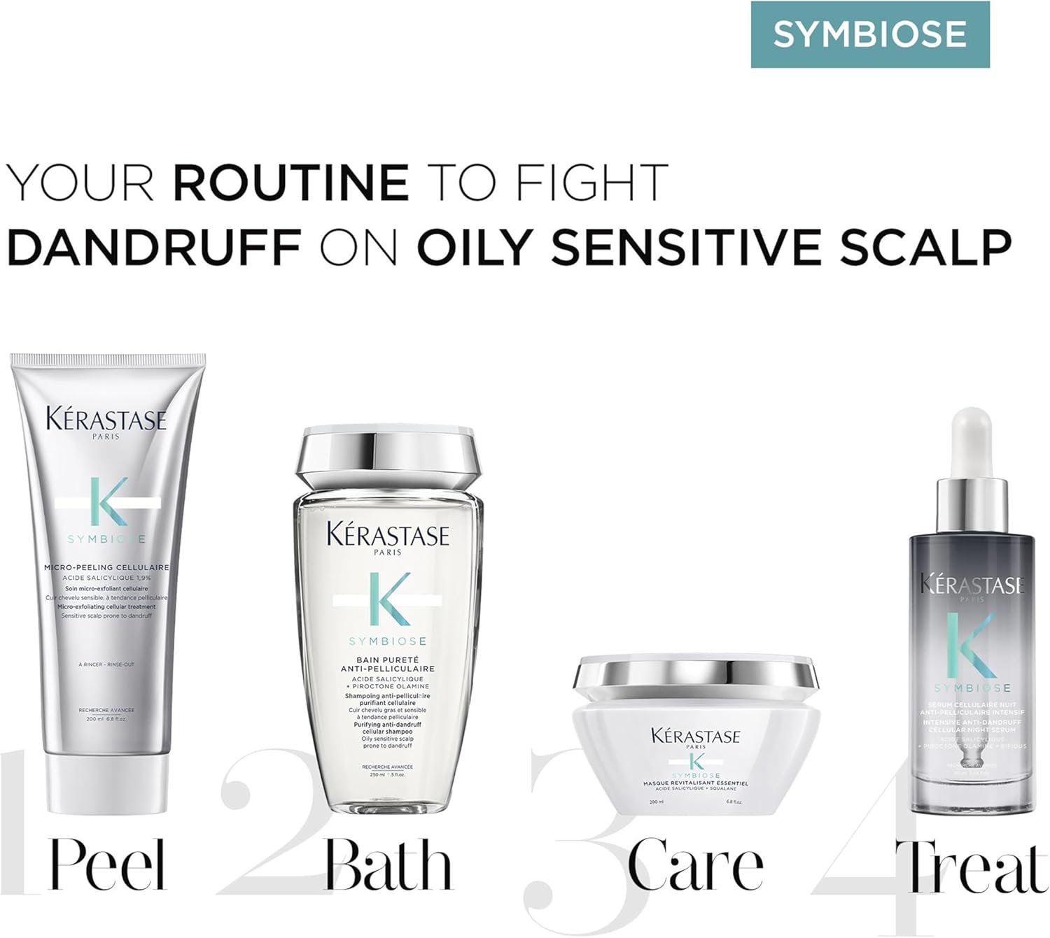 Kérastase Symbiose Bain Crème Anti-Pelliculaire Apaisant pour Cuir Chevelu Sensible et Gras - 250ml