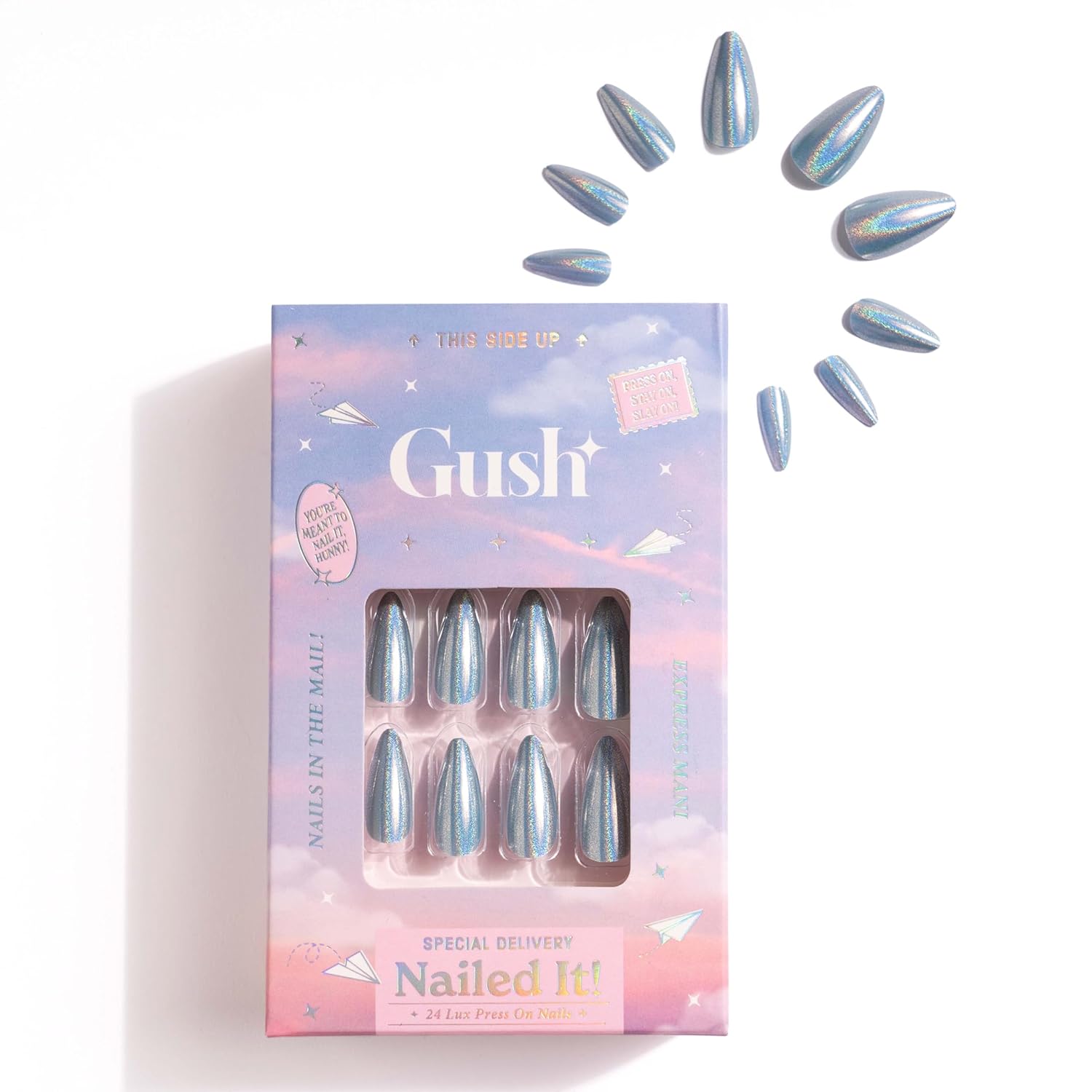 Gush Beauty Nailed It Faux Ongles Réutilisables à Coller – Amande Moyenne - 24 pièces