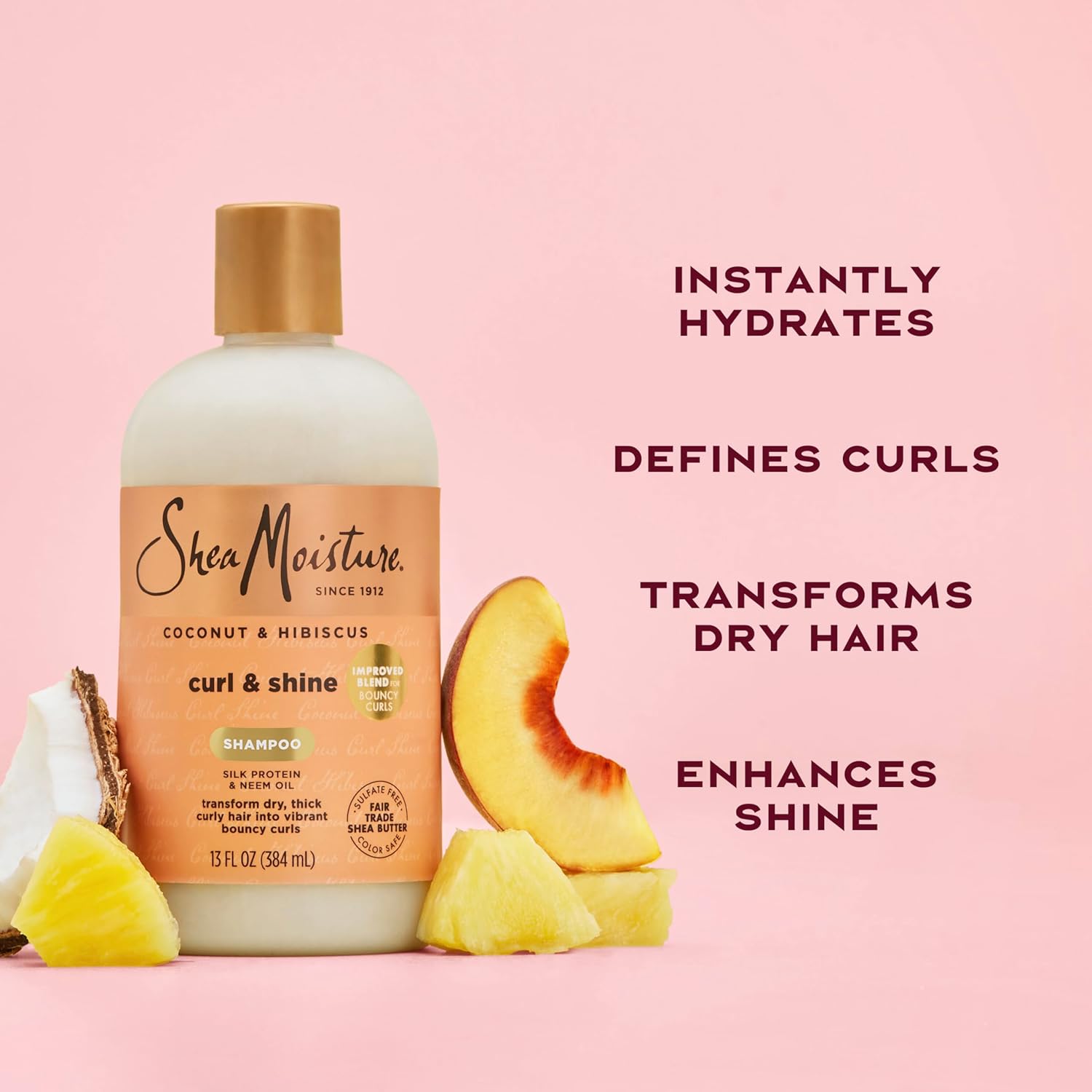 Shampooing Coco et Hibiscus Cheveux Bouclés et Brillants SheaMoisture - 384 ml