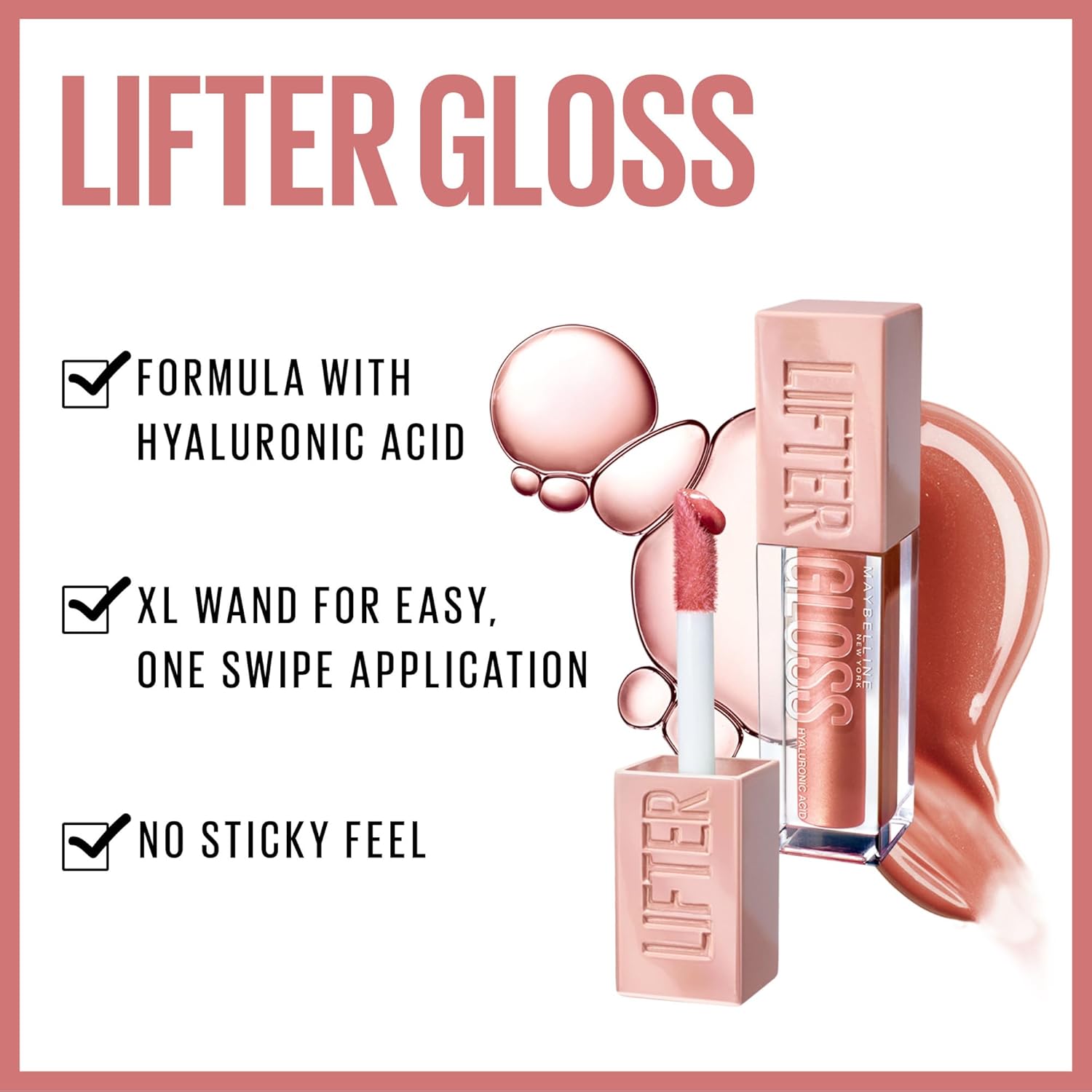 Maybelline New York Lifter Gloss – Gloss à lèvres teinté avec acide hyaluronique et brillance longue durée - 5.4ml