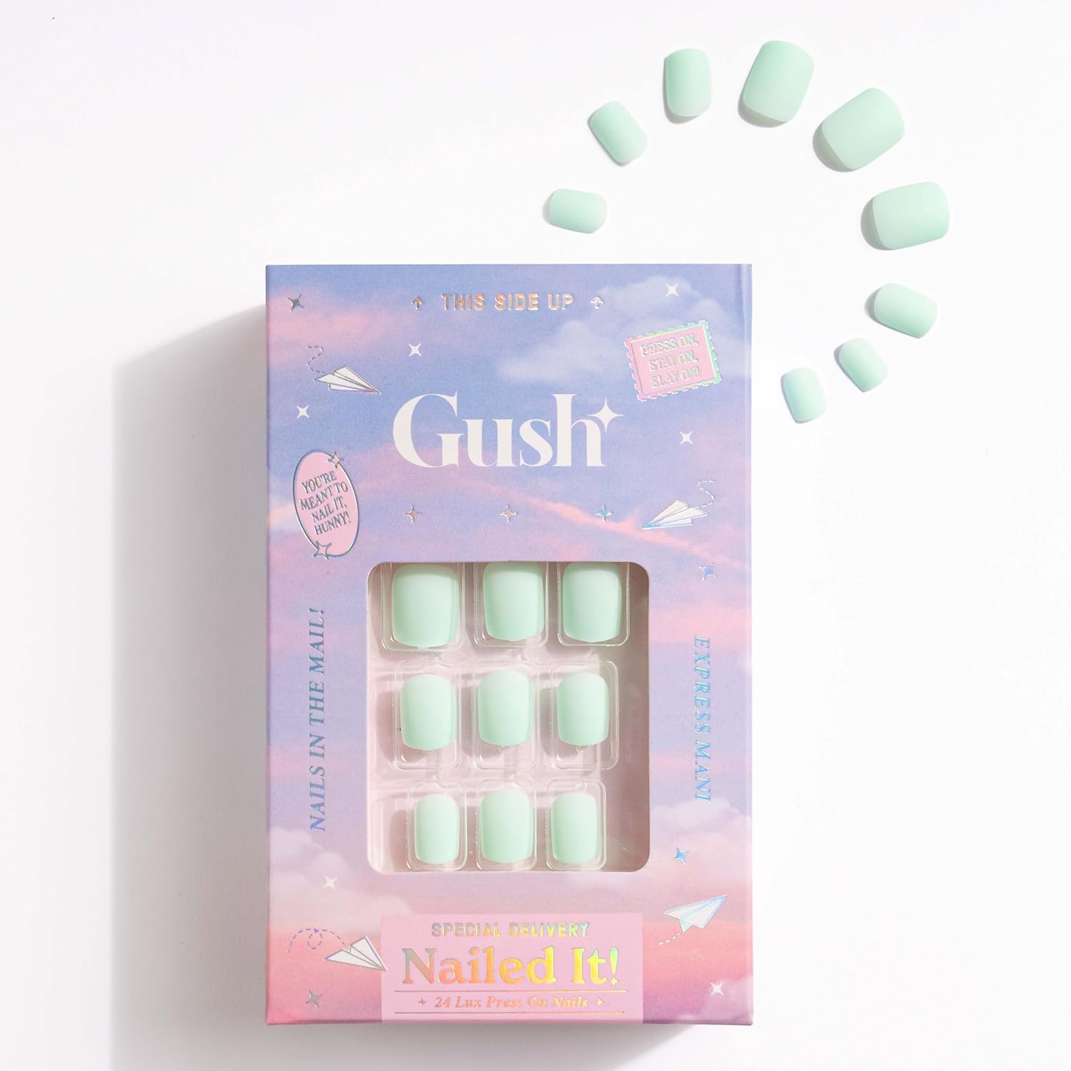 Gush Beauty Nailed It Faux Ongles Réutilisables à Coller – Amande Moyenne - 24 pièces