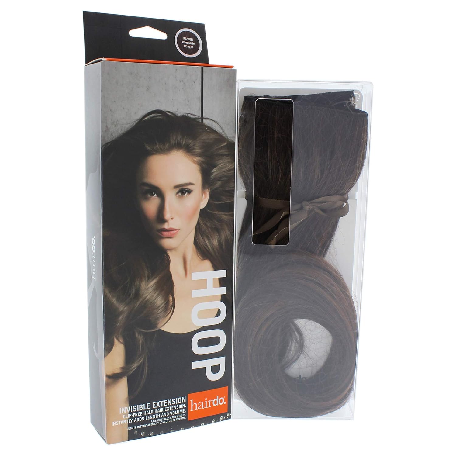 HAIRDO Halo Extension de cheveux invisible – Chocolat cuivré, 50 cm, 1 pc
