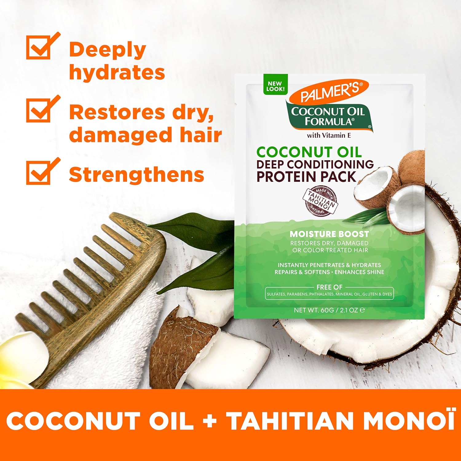 Palmer's Coconut Oil Formula Moisture Boost Protein Pack - 60gm