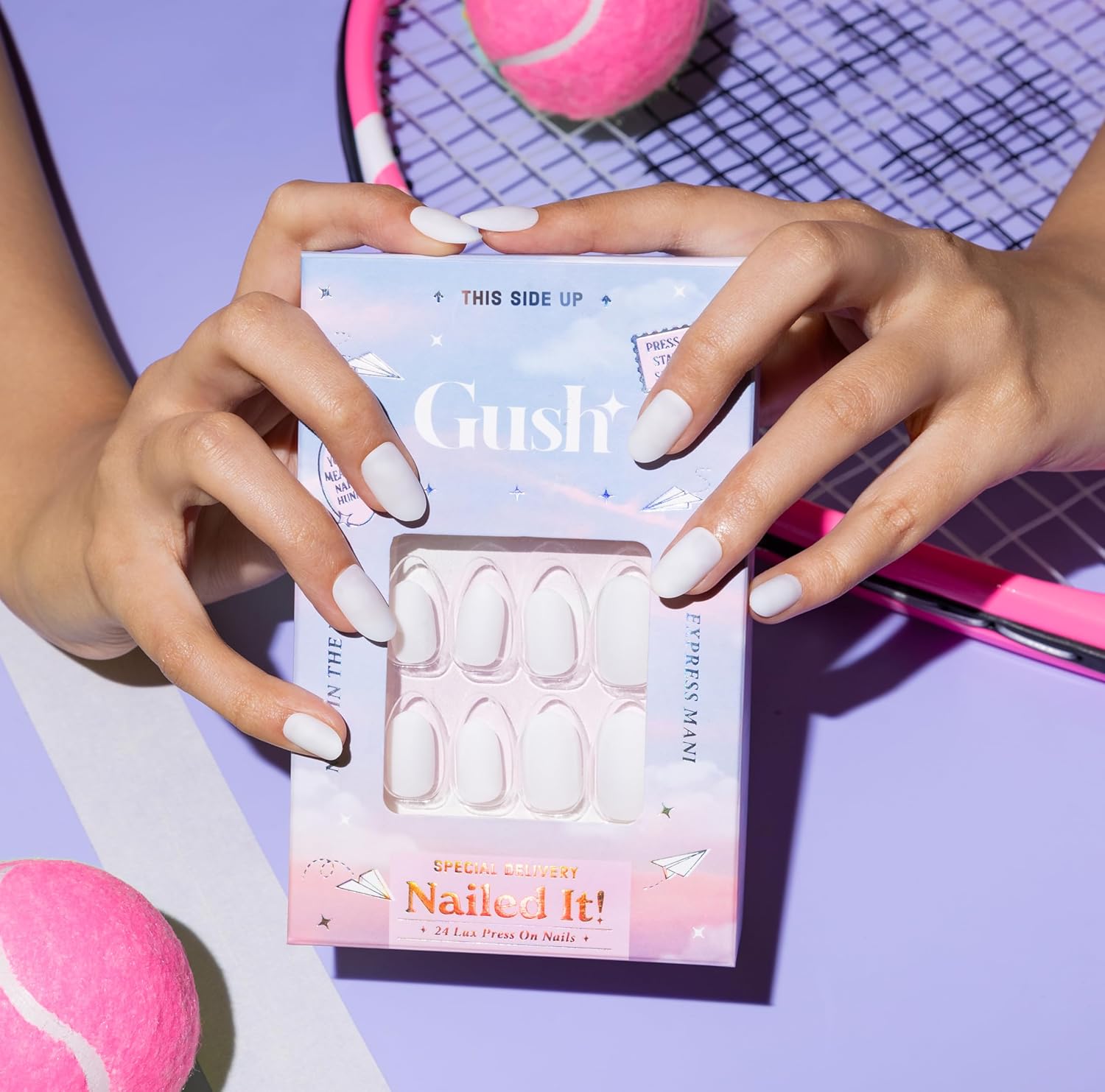 Gush Beauty Nailed It Faux Ongles Réutilisables à Coller – Amande Moyenne - 24 pièces