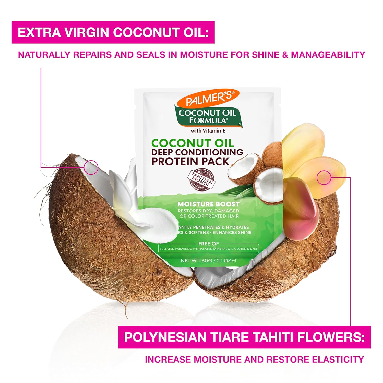 Palmer's Coconut Oil Formula Moisture Boost Protein Pack - 60gm