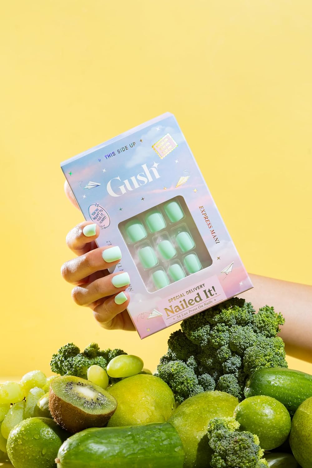 Gush Beauty Nailed It Faux Ongles Réutilisables à Coller – Amande Moyenne - 24 pièces