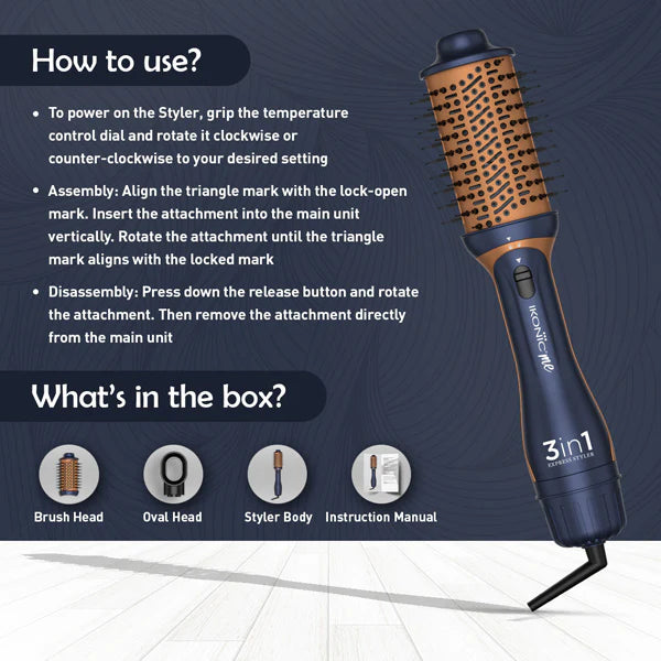 Ikonic Me 3-en-1 Express Styler – Cuivre Bleu