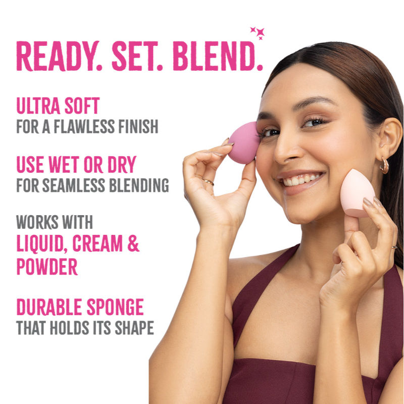Nykaa Tools Blend It! Jar -7 Makeup Sponges (4 Full Size & 3 Minis) - Ultra Soft & Multi-Functional