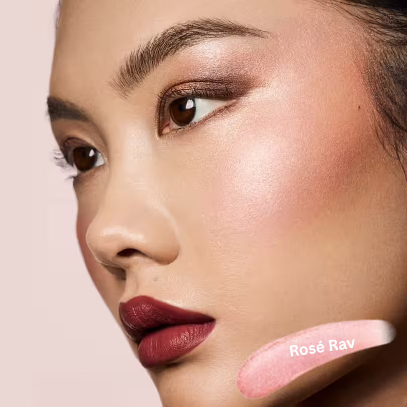Fenty Beauty diamond bomb all over diamond veil Rosé Rav look.
