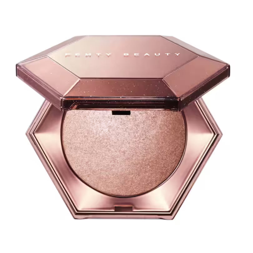 Fenty Beauty diamond bomb all over diamond veil in Rosé Rav shade.