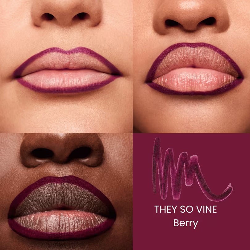 Fenty Beauty Trace'd Out Lip Liner THEY SO VINE Berry look