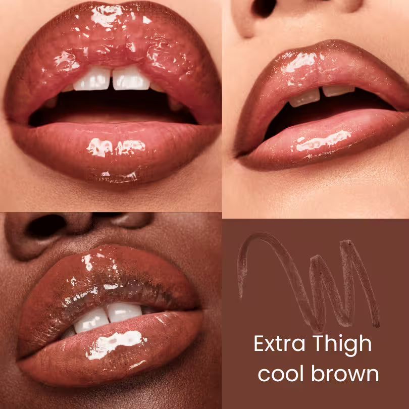 Fenty Beauty Trace'd Out Pencil Lip Liner Extra Thigh cool brown shade look