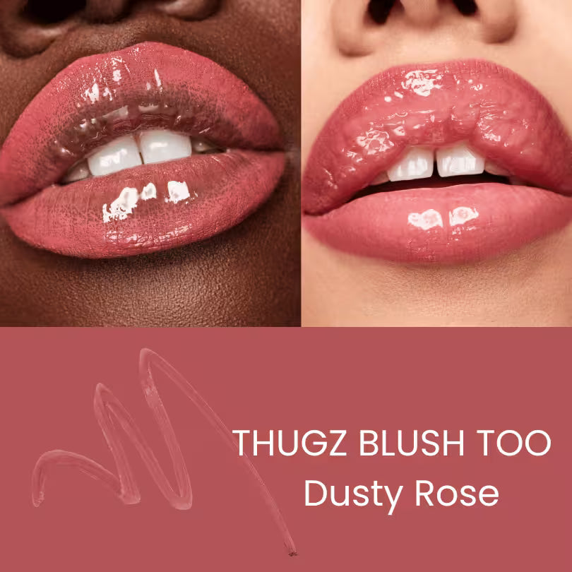 Fenty Beauty Trace'd Out Pencil Lip Liner Thugz Blush Too Dusty Rose shade look