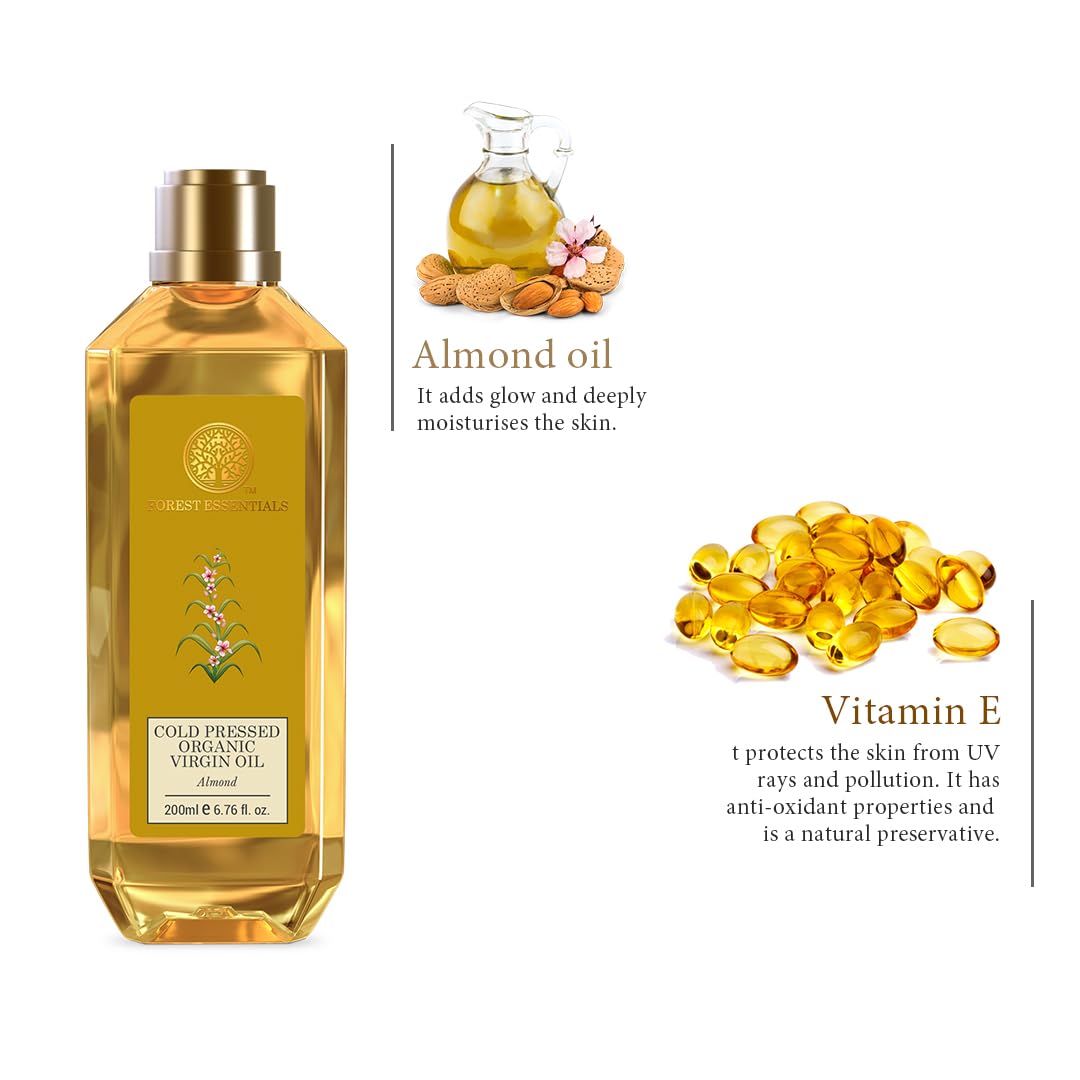 Huile d'Amande Vierge Bio Pressée à Froid Forest Essentials - 200ml
