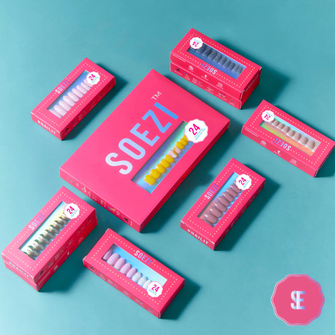 Kit SOEZI Fancy Nancy d'ongles à presser réutilisables prêts à porter 24 pièces