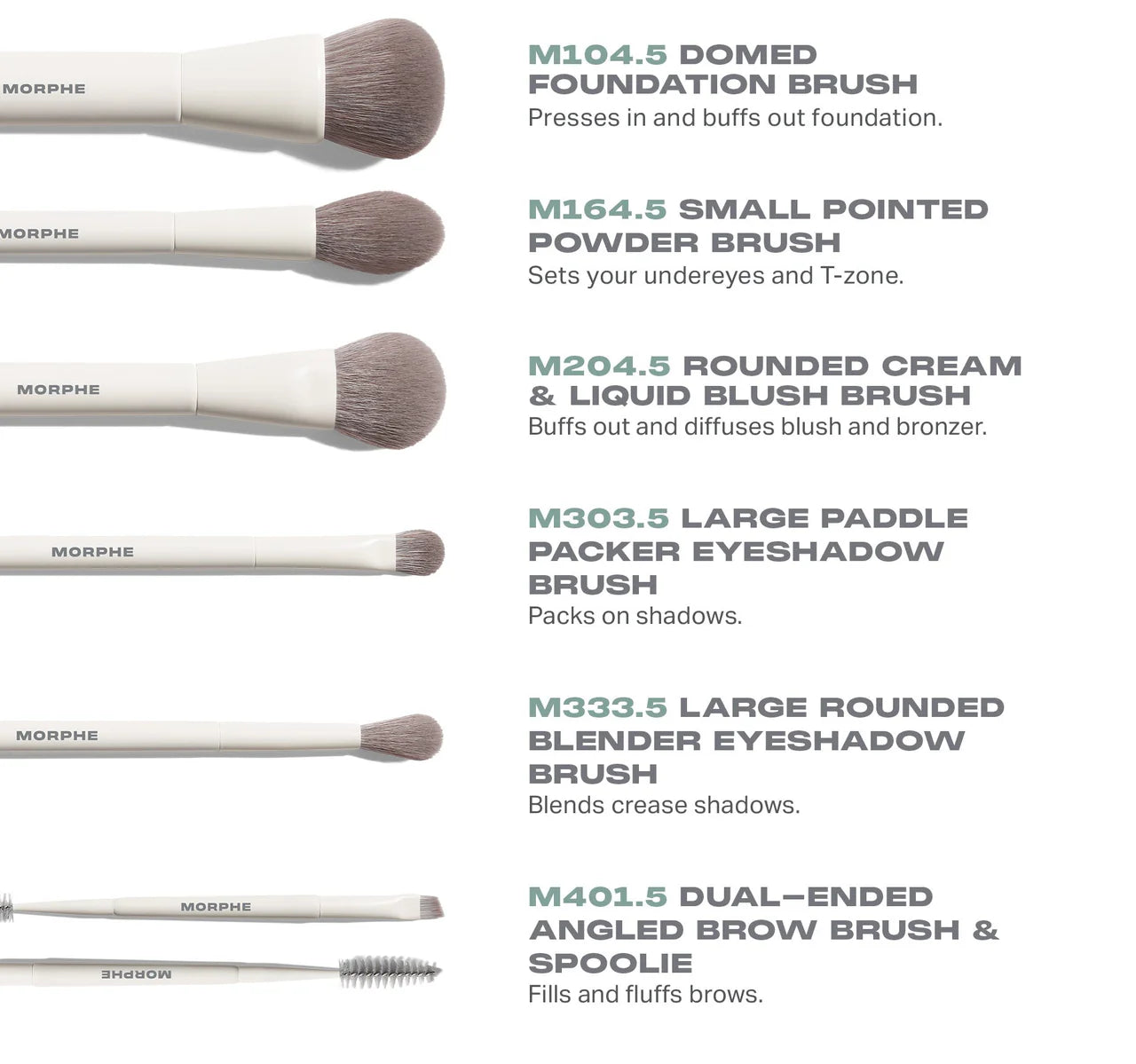 MORPHE Le kit de 6 pinceaux de voyage Along For The Glide - 6 pièces
