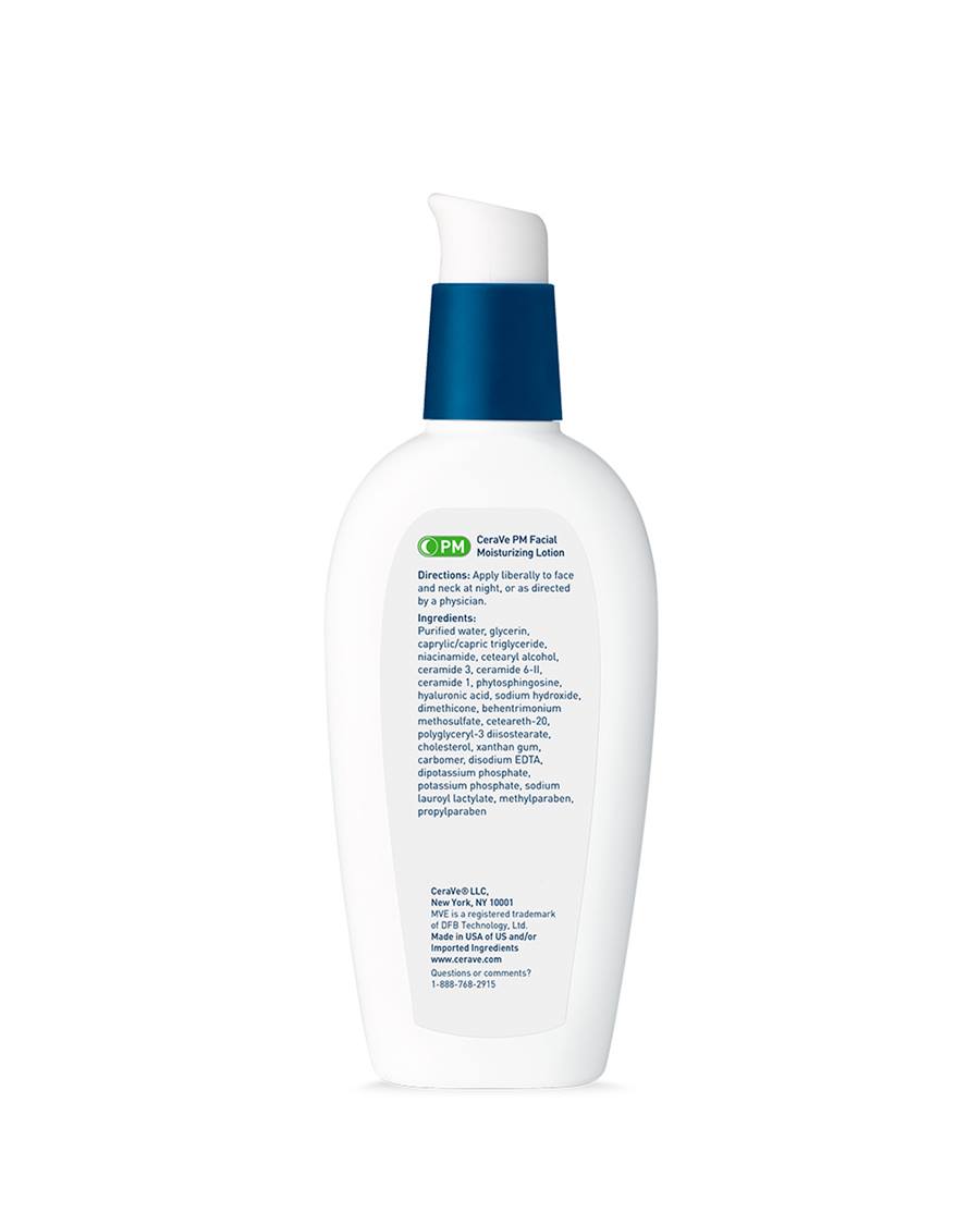 CeraVe PM Crème hydratante visage – Crème de nuit ultra-légère