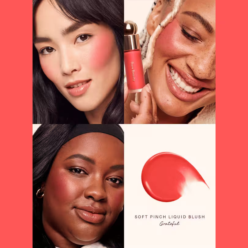 Rare Beauty Soft Pinch Liquid Blush Grateful Shade looks