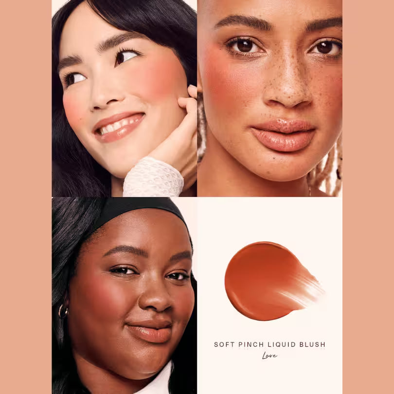 Rare Beauty Soft Pinch Liquid Blush Love Shade looks