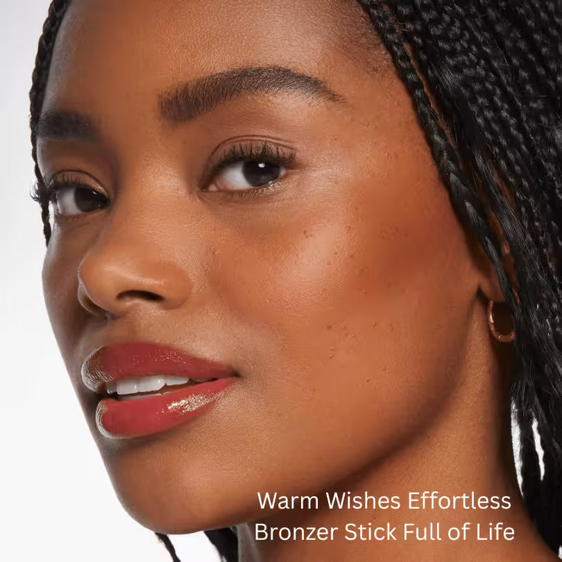 Rare Beauty Warm Wishes Effortless Bronzer Stick Full of Life shade look