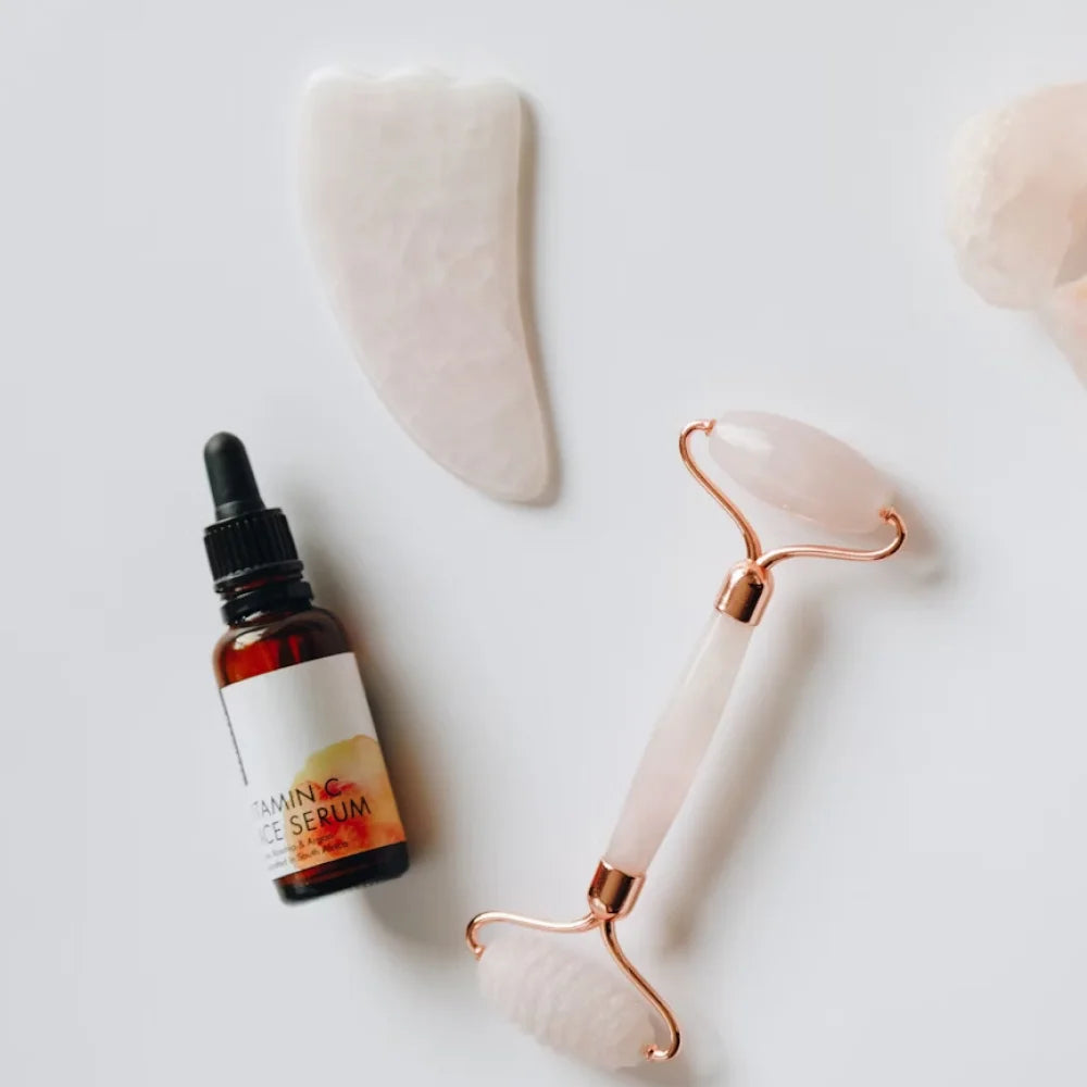 Gua sha en quartz rose