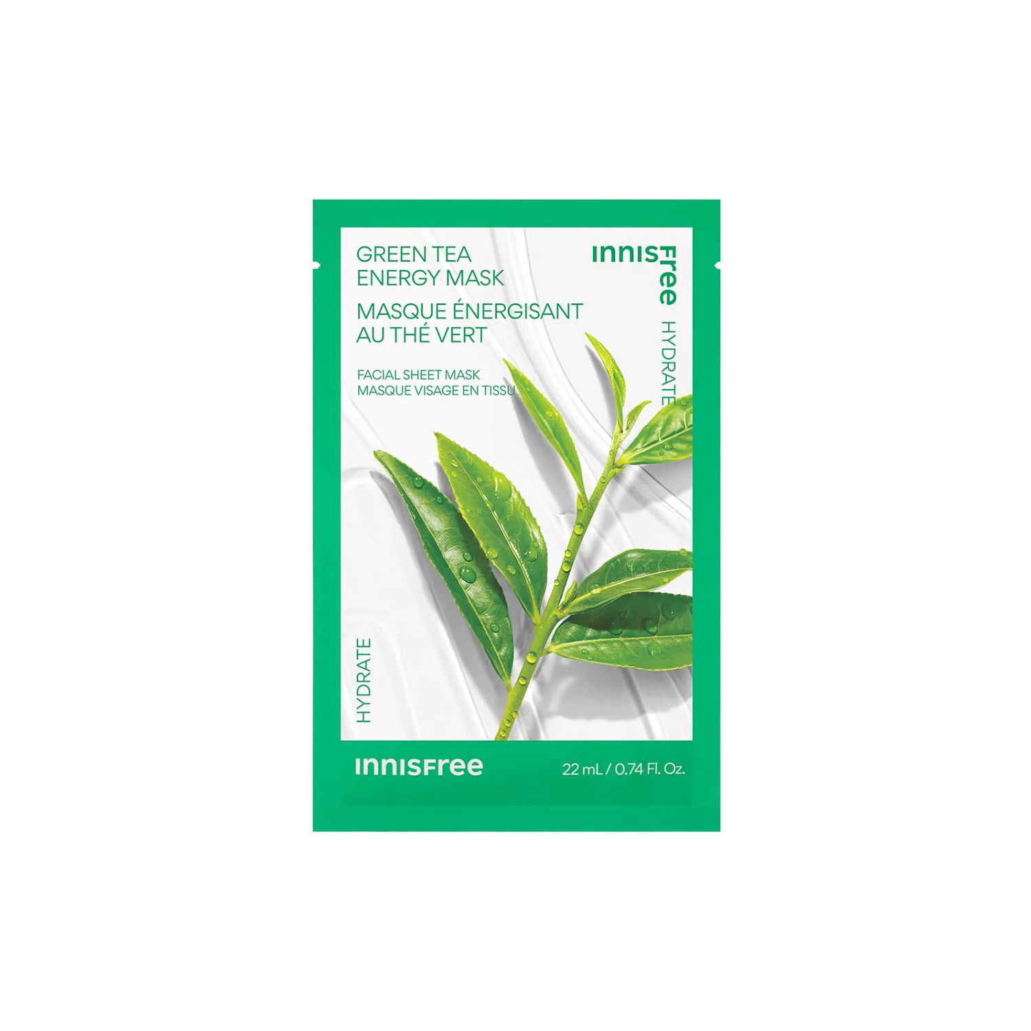 Masque Tissu Énergie Thé Vert Innisfree – Soin Hydratant & Apaisant - 22 ml