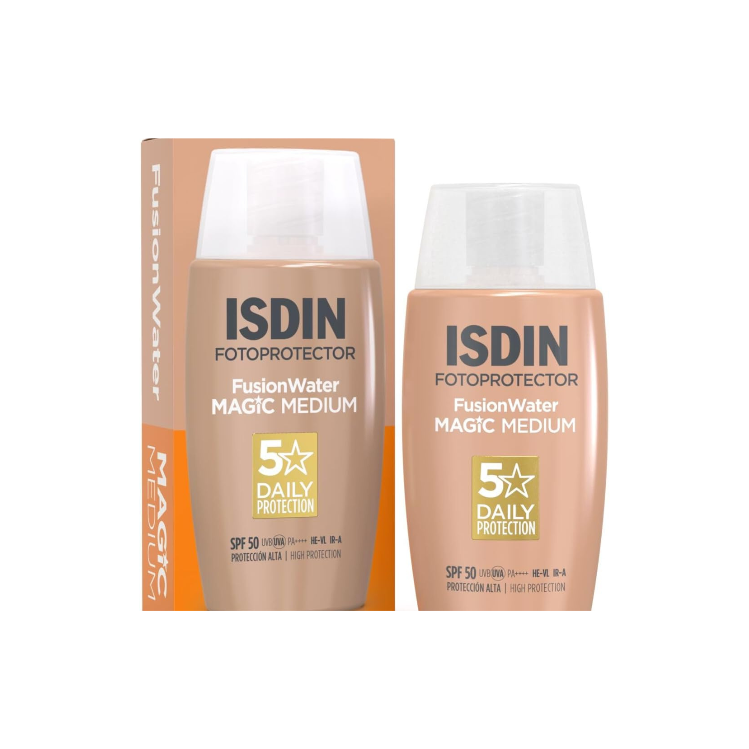 ISDIN Fusion Water Magic Color SPF 50 Medium – Tinted Facial Sunscreen 50ml