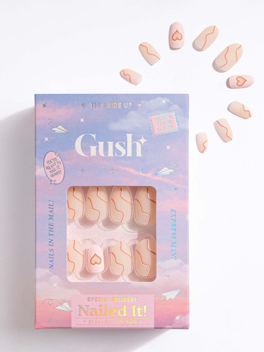 Gush Beauty Nailed It Faux Ongles Réutilisables à Coller – Amande Moyenne - 24 pièces